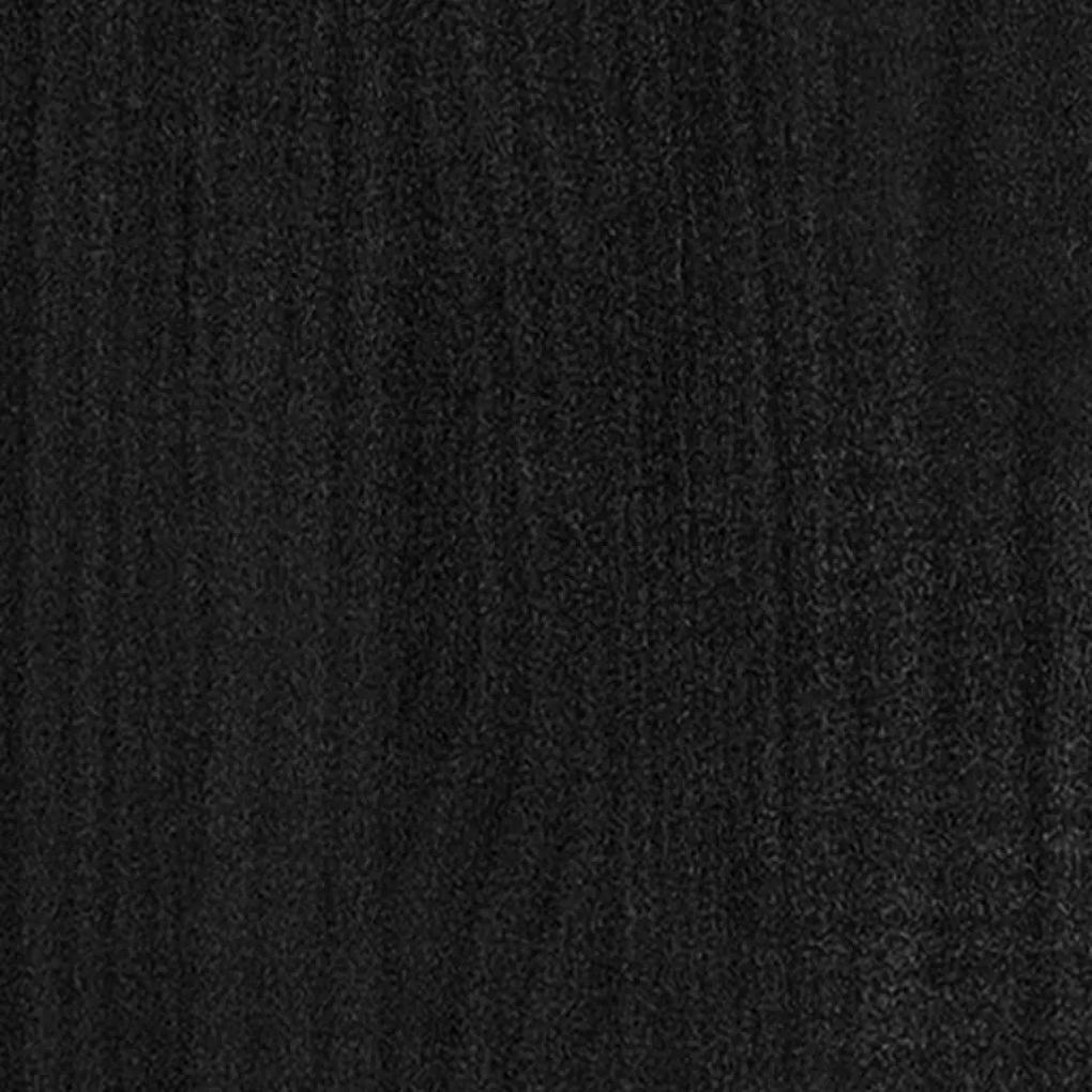 vidaXL Πλαίσιο Κρεβατιού Μαύρο 150 x 200 εκ. Μασίφ Ξύλο King Size