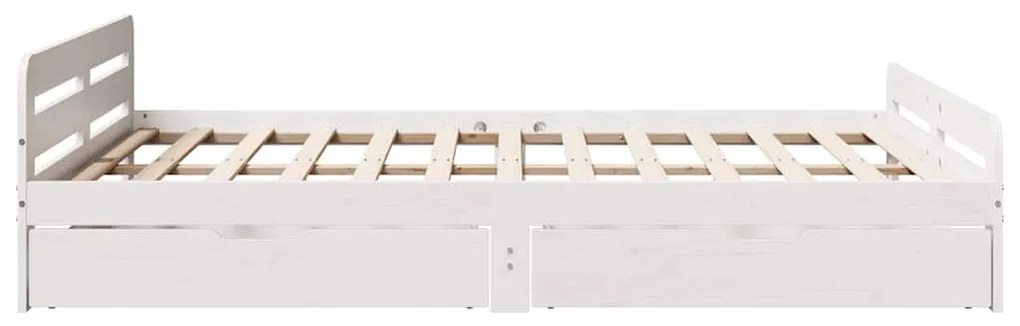 vidaXL Σκελετός Κρεβ. Χωρίς Στρώμα Λευκό 140x200 εκ Μασίφ Πεύκο