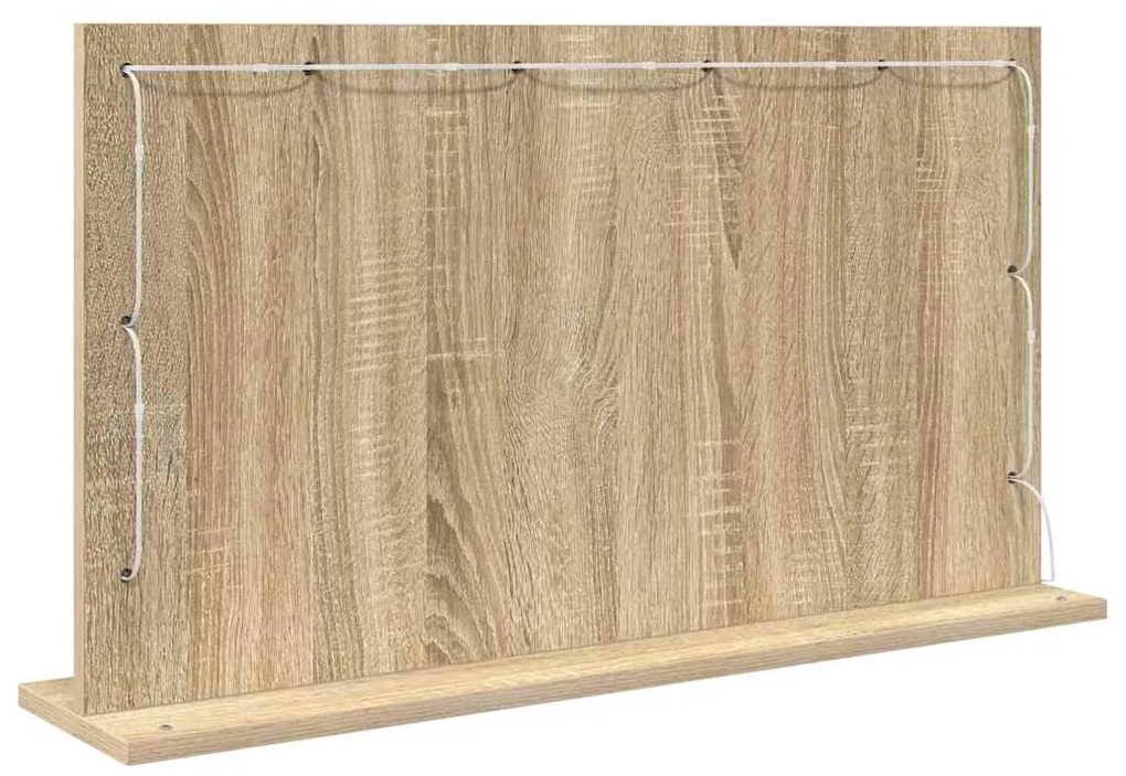 vidaXL Καθρέφτης τουαλέτας με καθρέφτη Δρύς Sonoma 80 x 45 x 18 εκ.