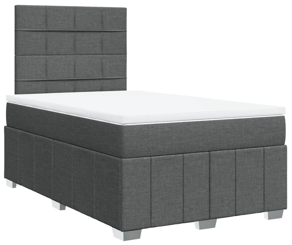 ΚΡΕΒΑΤΙ BOXSPRING ΜΕ ΣΤΡΩΜΑ ΣΚΟΥΡΟ ΓΚΡΙ 120X200 ΕΚ. ΥΦΑΣΜΑΤΙΝΟ 3293936