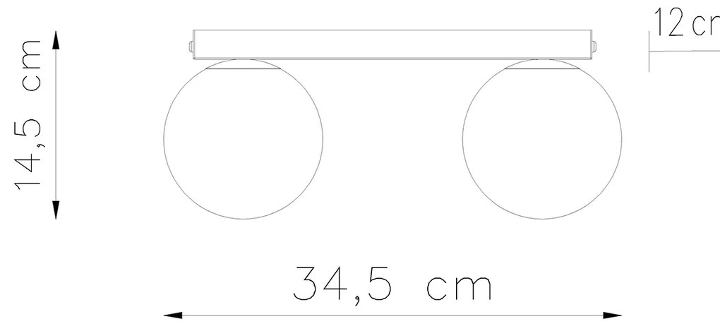 Sollux Φωτιστικό οροφής Yoli 2,χάλυβας/γυαλί,2xG9/12w,μαύρο