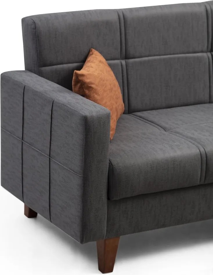 Corner Sofa-Bed Polya - Dark Grey Dark Grey