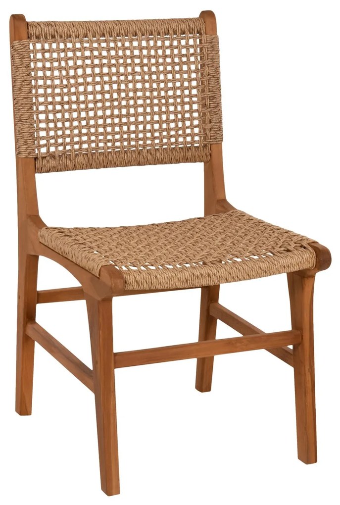 Καρέκλα Τραπεζαρίας NESHA Ξύλο Teak με Σχοινί Viro 50x56x85Υεκ.