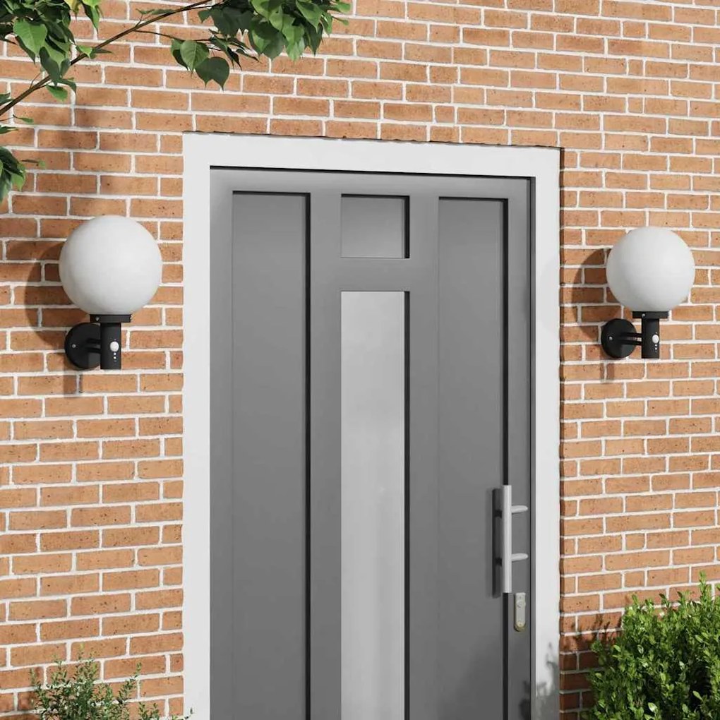 vidaXL Εξωτερικά Φωτιστικά Τοίχου 2 pcs Μαύρο 28 x 25 x 38 εκ