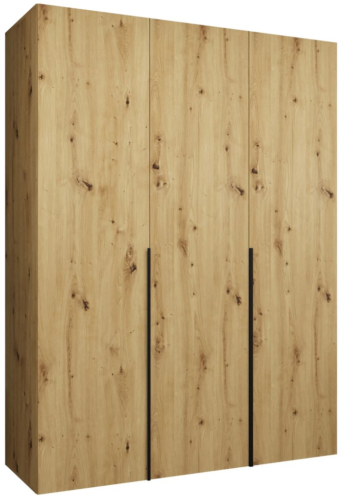 Ντουλάπα Alicante Τρίφυλλη-Φυσικό - Μαύρο