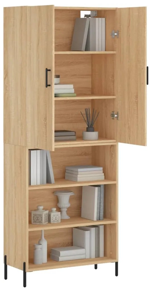 vidaXL Ντουλάπι Sonoma δρυς 69,5 x 34 x 180 εκ. από Επεξεργασμένο Ξύλο