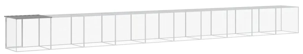 vidaXL Κοτέτσι - Κλουβί με Στέγη Αν. Γκρι 1003x98x90 εκ. Γαλβ. Ατσάλι