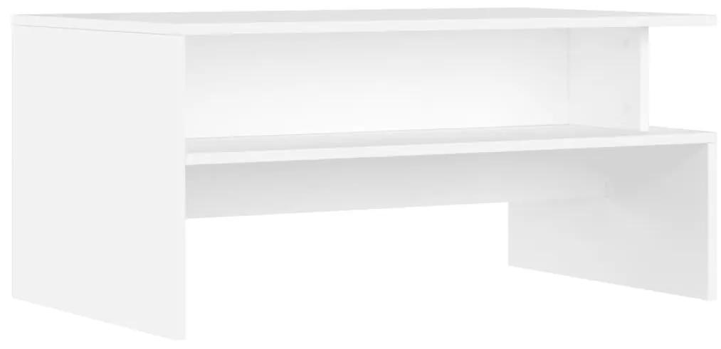 Τραπεζάκι Σαλονιού Λευκό 90 x 55 x 42,5 εκ. Επεξεργασμένο Ξύλο - Λευκό