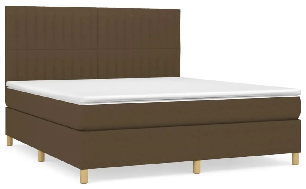 ΚΡΕΒΑΤΙ BOXSPRING ΜΕ ΣΤΡΩΜΑ ΣΚΟΥΡΟ ΚΑΦΕ 160X200 ΕΚ ΥΦΑΣΜΑΤΙΝΟ 3142508