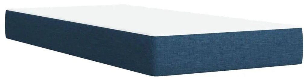 Κρεβάτι Boxspring με Στρώμα Μπλε 90x200 εκ.Υφασμάτινο 3287338