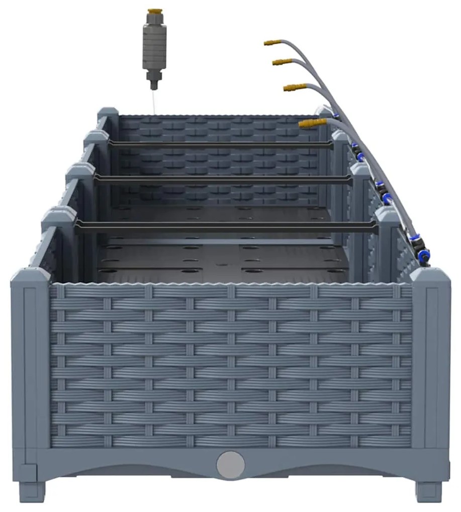 vidaXL Ζαρντινιέρες κήπου Ανοιχτό γκρι 160 x 40 x 22 cm Ατσάλι