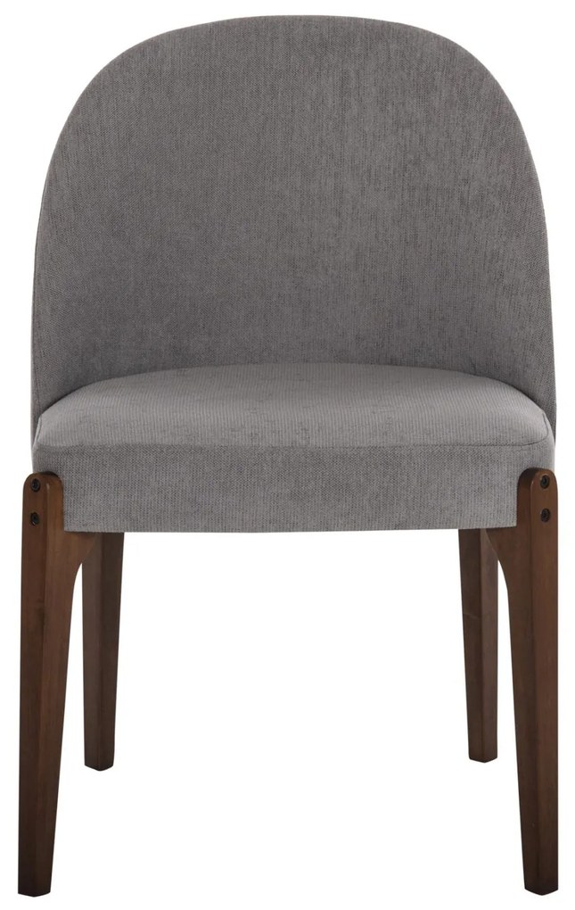 Καρέκλα Τραπεζαρίας RAMMER Rubberwood Καρυδί και Γκρί ύφασμα 57x55x86Υεκ. 2αδα 57x55x86 εκ.