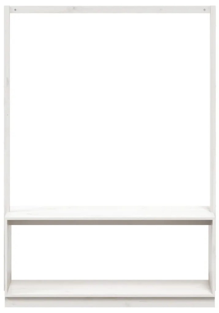 Κρεμάστρα Ρούχων Παπουτσοθήκη Λευκή 113x40x157,5εκ Μασίφ Πεύκο - Λευκό