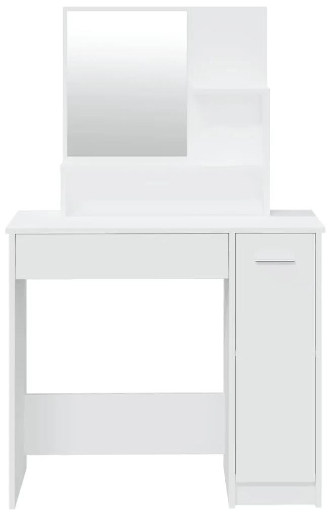 vidaXL Μπουντουάρ με Καθρέφτη Λευκό 86,5 x 35 x 136 εκ.