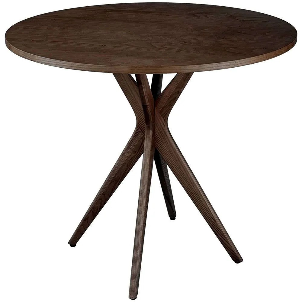 Τραπέζι Jubi JUBITLROWAL Φ90x73cm Walnut Mdf, Wood