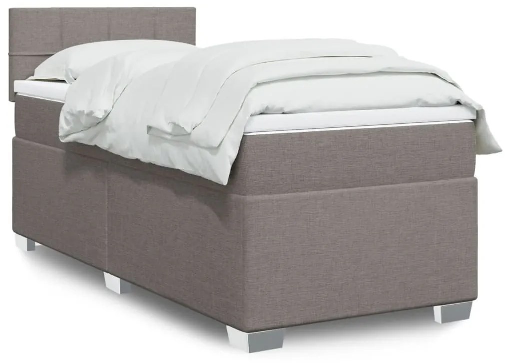 ΚΡΕΒΑΤΙ BOXSPRING ΜΕ ΣΤΡΩΜΑ TAUPE 90X190 ΕΚ.ΥΦΑΣΜΑΤΙΝΟ 3288047