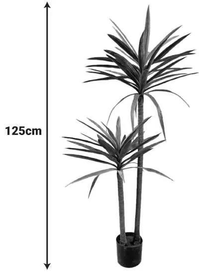 Διακοσμητικό φυτό Dracaena palm σε γλάστρα Inart πράσινο pp Υ125εκ