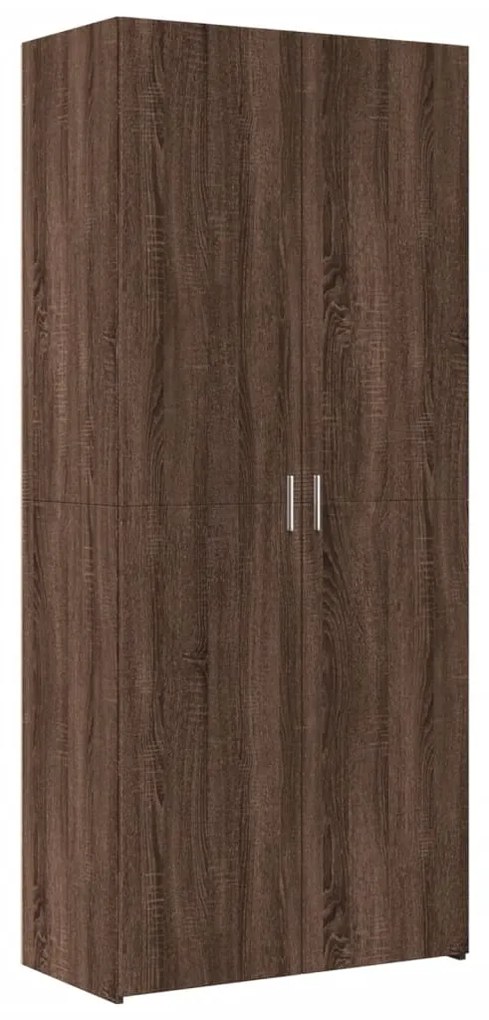 vidaXL Ραφιέρα με Ντουλάπια Καφέ Δρυς 80x42,5x225 εκ. από Επεξ. Ξύλο