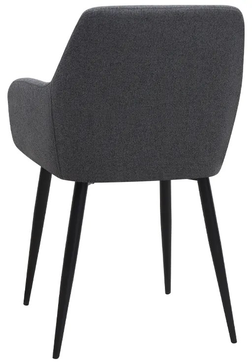 Πολυθρόνα τραπεζαρίας Monica Megapap γκρι ύφασμα - μεταλλικό μαύρο πόδι 54x57x84εκ.