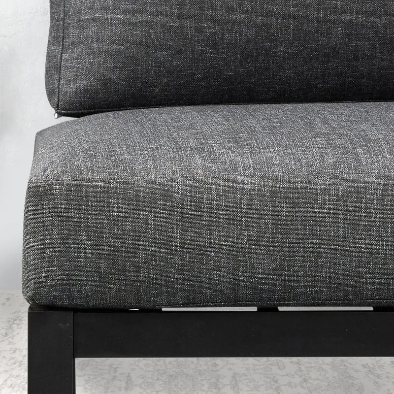 Σαλόνι κήπου Echo Megapap σετ 3 τμχ μέταλλο - ξύλο χρώμα μαύρο - γκρι