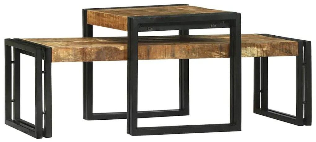 vidaXL Τραπεζάκι σαλονιού 2 pcs Καφέ 48 x 40 x 40 εκ Μασίφ ξύλο μάνγκο