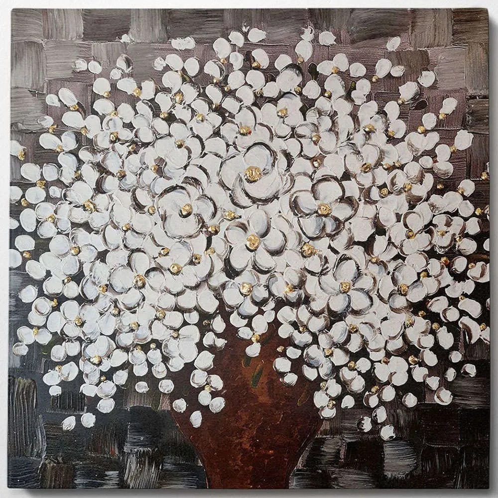 Πίνακας Καμβάς 405HND1103 100x100cm Multi Wallity Τετράγωνοι Ξύλο, Καμβάς