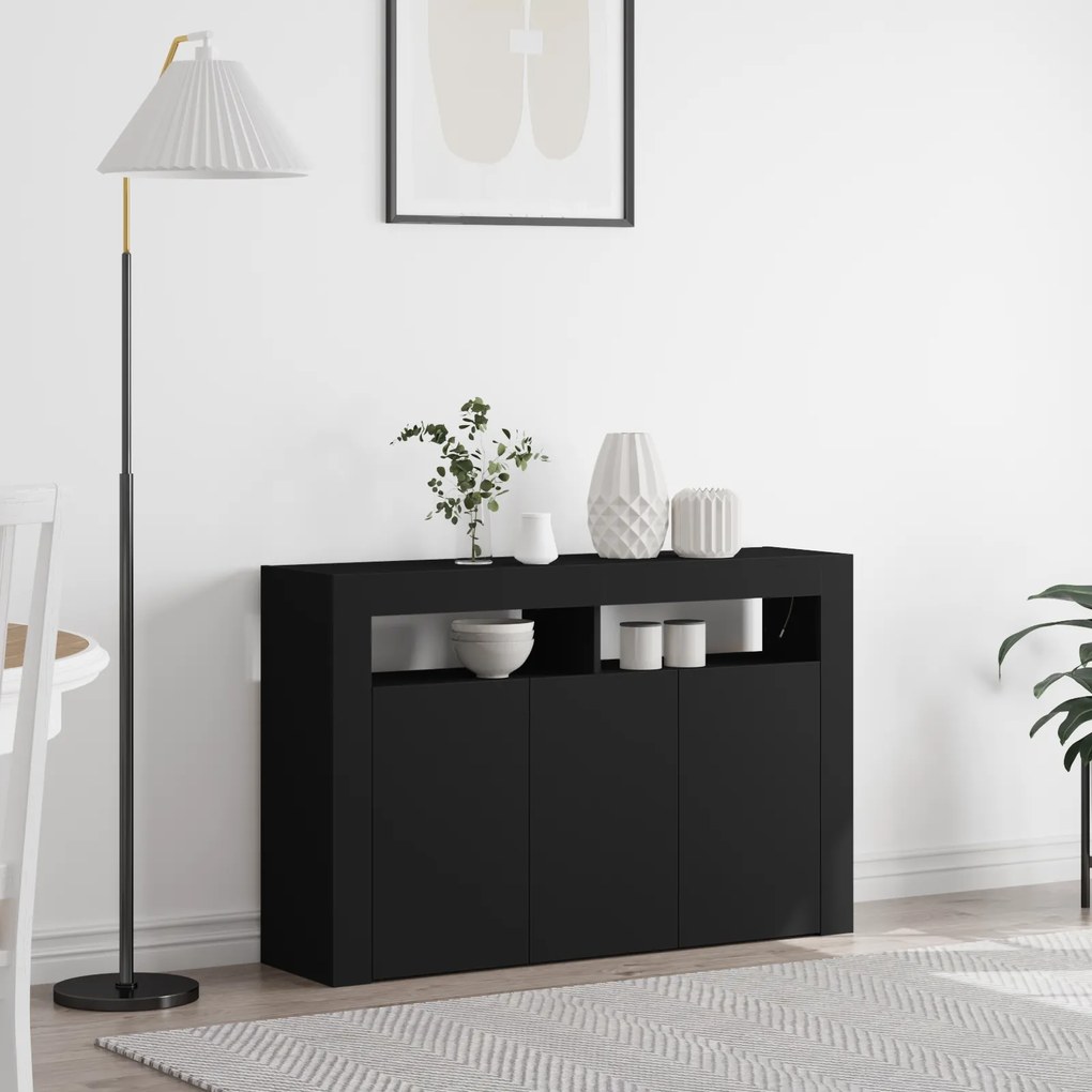 vidaXL Σαλονιού Μαύρο Ξύλο μηχανής 116 x 30 x 75 εκ Σαλονιού Ορθογώνιο