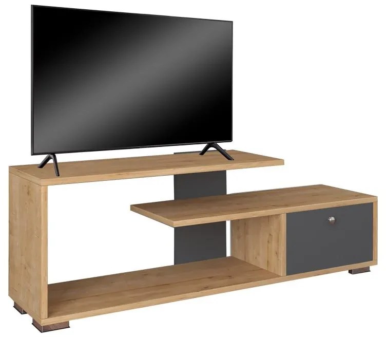 Έπιπλο τηλεόρασης Βotan ανθρακί - oak 120x30x42 εκ. 120x30x42 εκ.