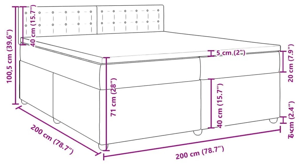 Κρεβάτι Boxspring με Στρώμα Taupe 200x200 εκ. Υφασμάτινο - Μπεζ-Γκρι