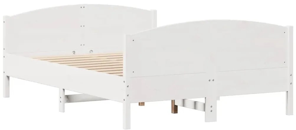 vidaXL Σκελετός Κρεβ. Χωρίς Στρώμα Λευκό 140x190 εκ Μασίφ Πεύκο