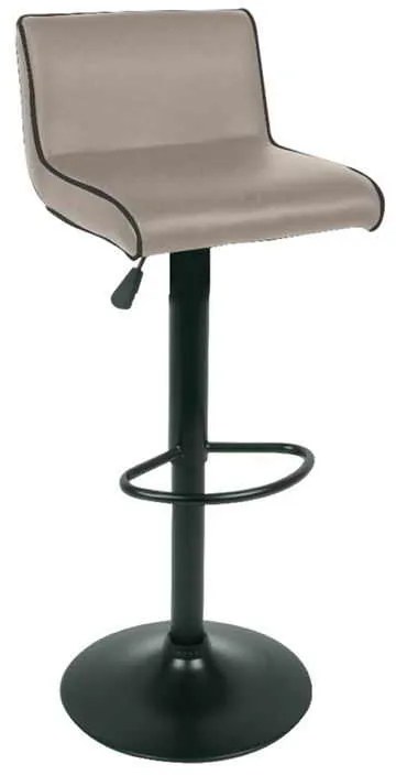Σκαμπώ BAR NERO Pu Cappuccino/Βαφή Μαύρη Μαύρη 38x38x63/81-83/101cm (Σετ 2 ΤΕΜ)