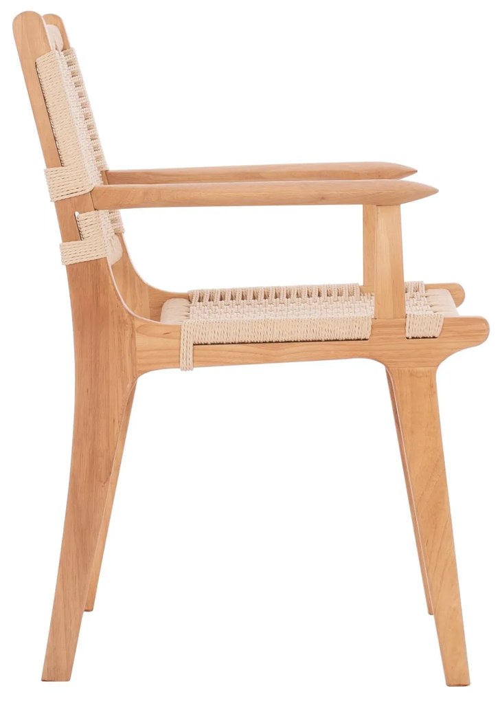 Καρέκλα-Πολυθρόνα IGNACIO Rubberwood και Σχοινί 61x56x83Υεκ. 61x56x83 εκ.