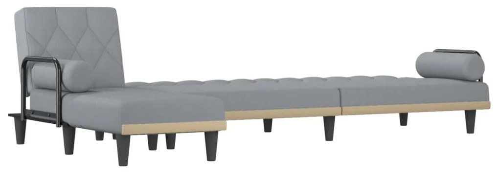 vidaXL Καναπές Κρεβάτι Γωνιακός Αν. Γκρι 260x140x70 εκ. Υφασμάτινος