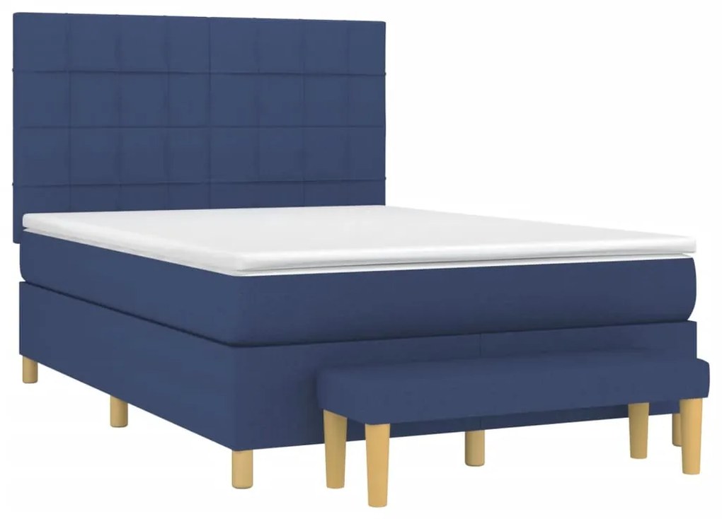 ΚΡΕΒΑΤΙ BOXSPRING ΜΕ ΣΤΡΩΜΑ ΜΠΛΕ 140X190 ΕΚ. ΥΦΑΣΜΑΤΙΝΟ 3137155