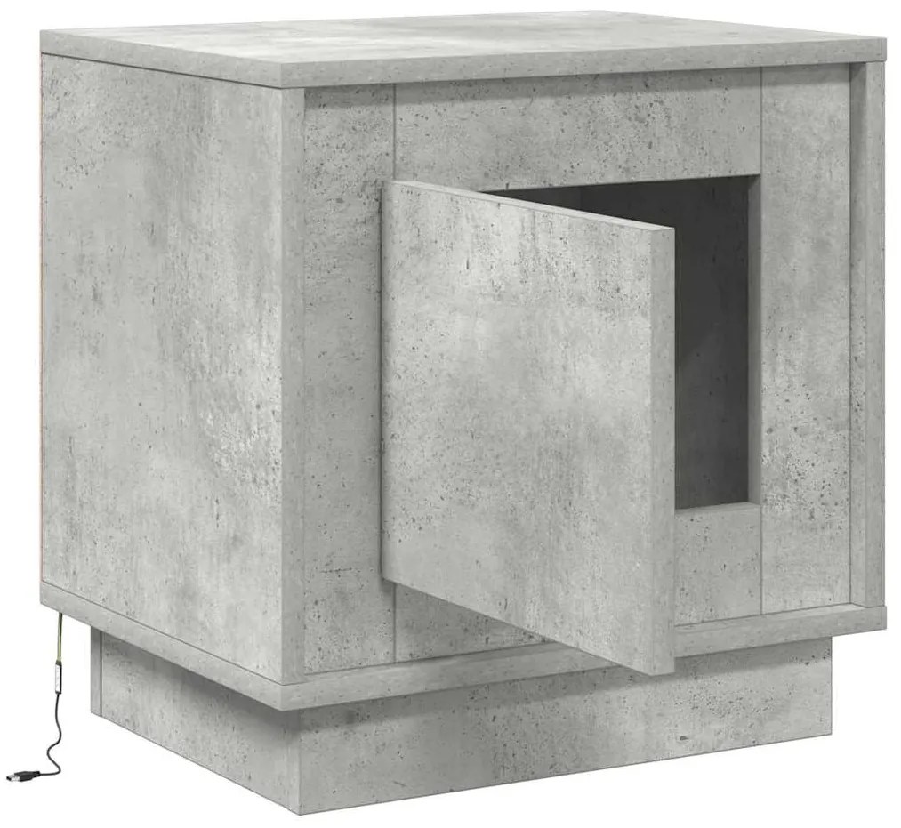vidaXL Κομοδίνο Γκρι σκυροδέματος 44 x 34.5 x 45 εκ Επεξεργασμένο ξύλο