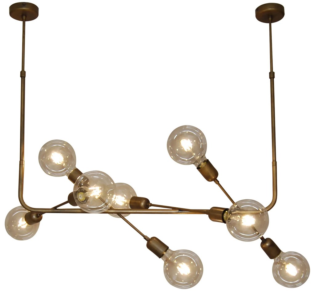 Φωτιστικό Οροφής  HL-3524-8 ERIC OLD BRONZE &amp; WHITE PENDANT - 77-3806 - 51W - 100W - 77-3806