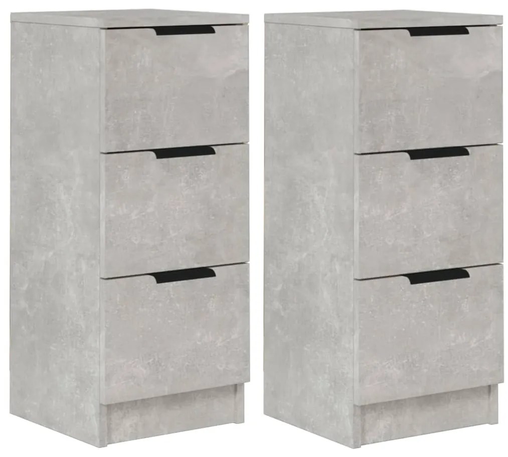 vidaXL Ντουλάπια 2 τεμ. Γκρι Σκυροδέματος 30x30x70 εκ. Επεξεργ. Ξύλο