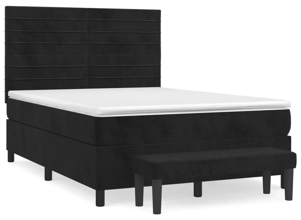 ΚΡΕΒΑΤΙ BOXSPRING ΜΕ ΣΤΡΩΜΑ ΜΑΥΡΟ 140X200 ΕΚ. ΒΕΛΟΥΔΙΝΟ 3137907