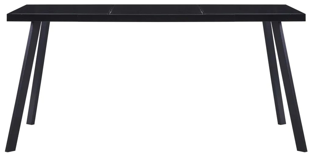 vidaXL Τραπεζαρία Μαύρη 180 x 90 x 75 εκ. από Ψημένο Γυαλί
