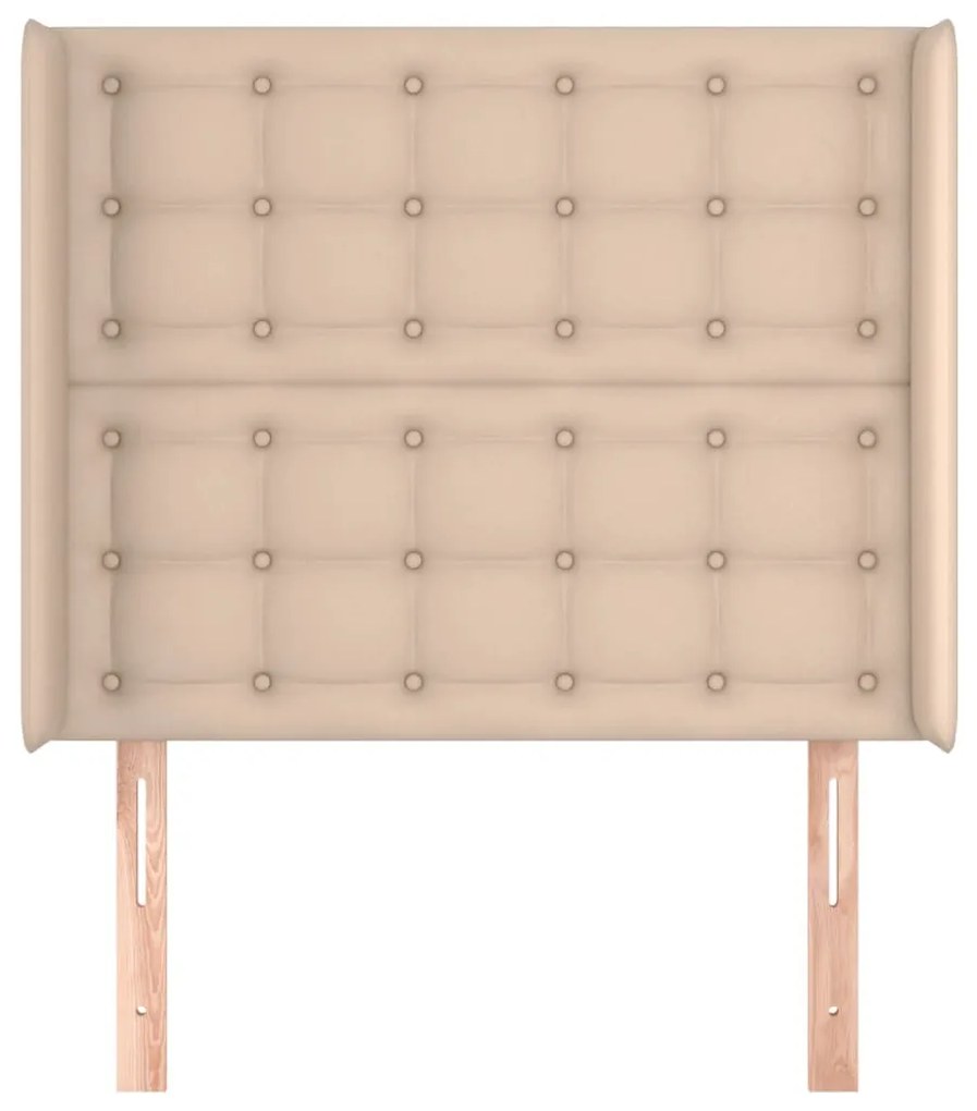 vidaXL Κεφαλάρι με Πτερύγια Καπουτσίνο 103x16x118/128 εκ. Συνθ. Δέρμα