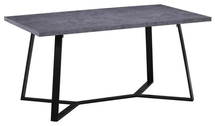 Τραπέζι Hanson 160x90x75cm Γκρι-Cement/Βαφή Μαύρη