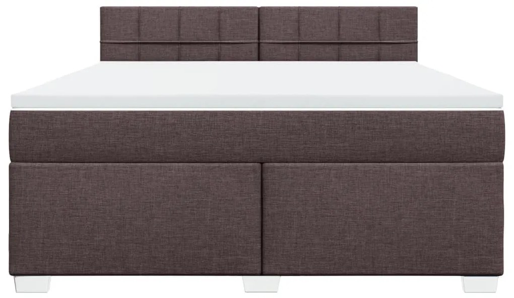 vidaXL Κρεβάτι Boxspring με Στρώμα Σκούρο Καφέ 180x200 εκ Υφασμάτινο