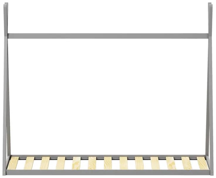Kρεβάτι παιδικό Lilly τύπου Montessori ξύλο πεύκου γκρί 90x190 εκ. 90x190x156.5 εκ.