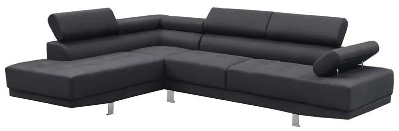 WOODWELL SECTOR Καναπές Σαλονιού Δεξιά Γωνία, Ανακλινόμενα Κεφαλάρια, Ύφασμα Μαύρο 265x191x82cm H.82cm Ε989,7R