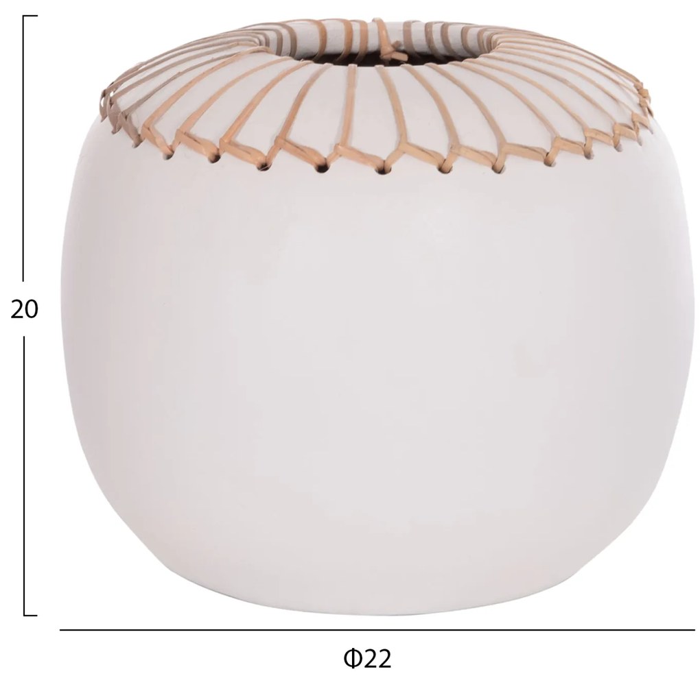 ΕΠΙΤΡΑΠΕΖΙΟ ΔΙΑΚΟΣΜΗΤΙΚΟ ΒΑΖΟ LENNOX HM4675.02L TΕΡΑΚΟΤΑ ΣΕ ΛΕΥΚΟ--Φ22x20Υεκ. (1 Τεμμάχια)