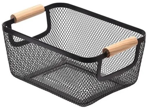 Estia Καλάθι Οργάνωσης Μεταλλικό 30x21x14cm Με Ξύλινες Λαβές 02-18658