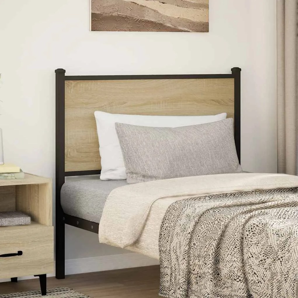 vidaXL Κεφαλάρι Sonoma Δρυς 90 εκ. Επεξεργασμένο Ξύλο/Ατσάλι