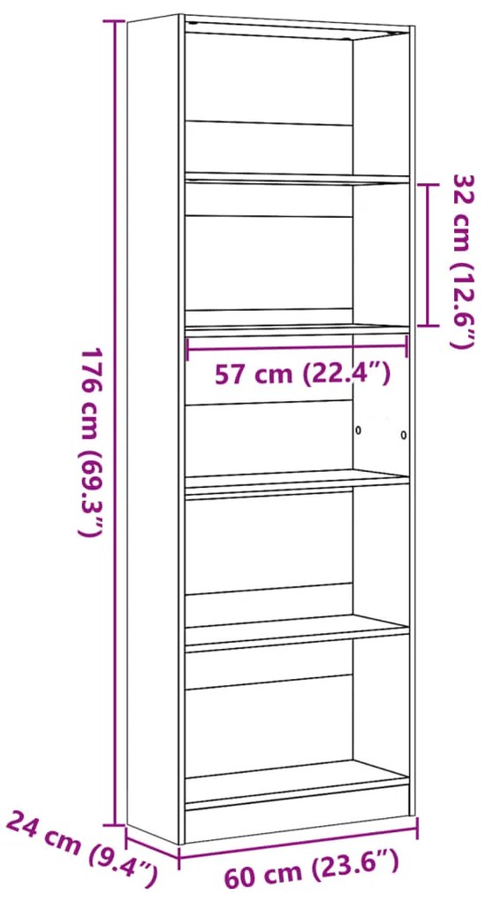 ΒΙΒΛΙΟΘΗΚΗ ΛΕΥΚΗ 60X24X176 ΕΚ. ΑΠΟ ΕΠΕΞΕΡΓΑΣΜΕΝΟ ΞΥΛΟ 857821