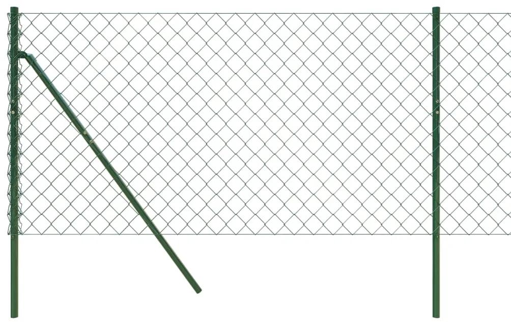 vidaXL Συρματόπλεγμα Περίφραξης Πράσινο 0,8 x 25 μ. με Στύλους