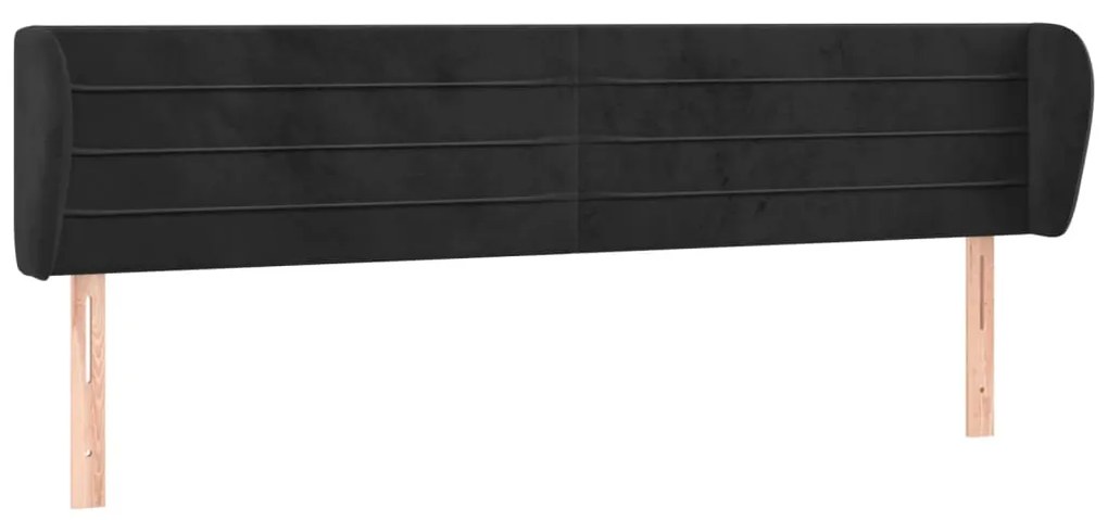 Κεφαλάρι με Πτερύγια Μαύρο 163x23x78/88 εκ. Βελούδινο 3117340